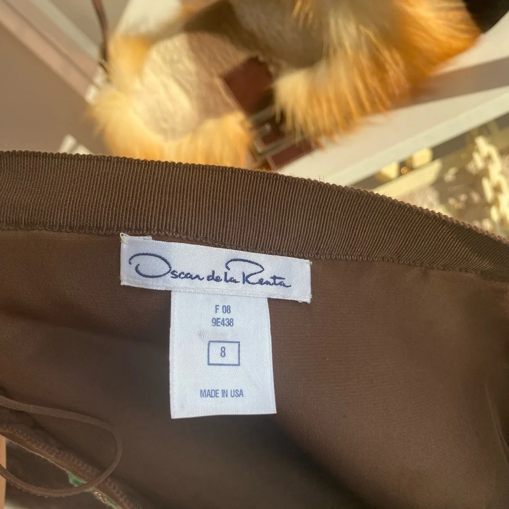 Oscar de la Renta Silk & Sequins Green Midi Skirt 🎄 - Picture 7 of 7